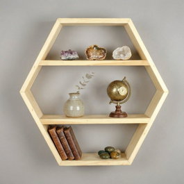 Hanah Home Raf328 Estantería de Madera Natural